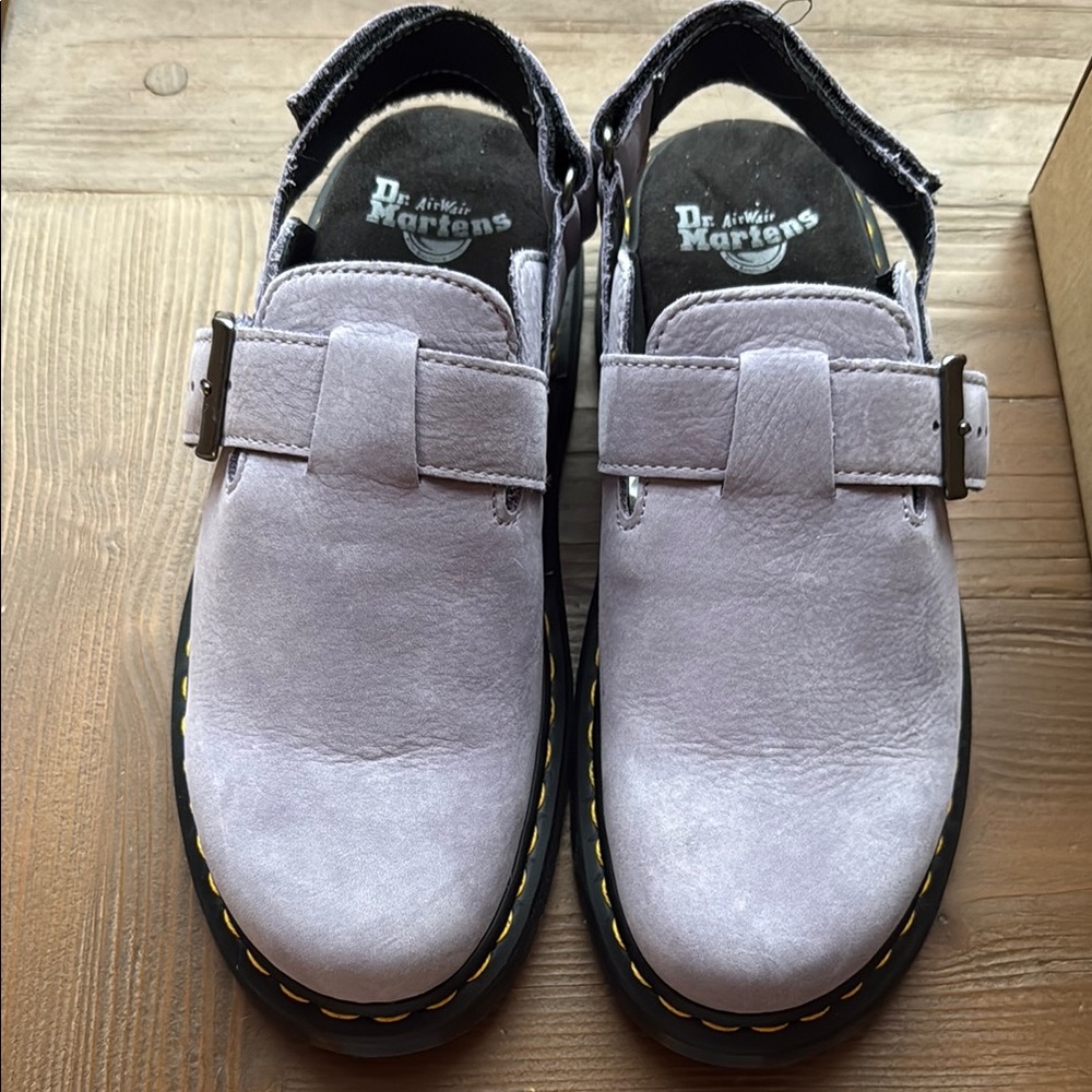 Dr. Martens Jorge II Frosted Lavender Mules with Chunky Sole